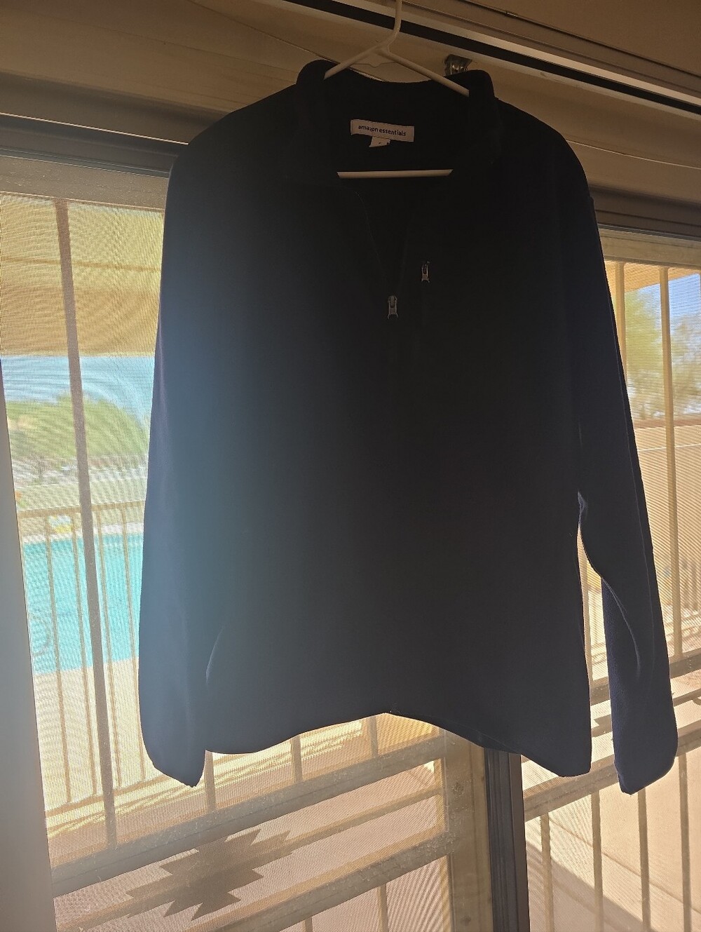 Amazon ESSENTIALS Black/BLue Full Zip Men's Jacket SIZE XL
